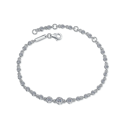 Fine Jewelry Luxury Minimalist 0.87ct VVS1 D Grade 925 Sterling Silver Moissanite Bracelet for Women