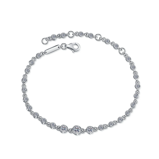 Fine Jewelry Luxury Minimalist 0.87ct VVS1 D Grade 925 Sterling Silver Moissanite Bracelet for Women
