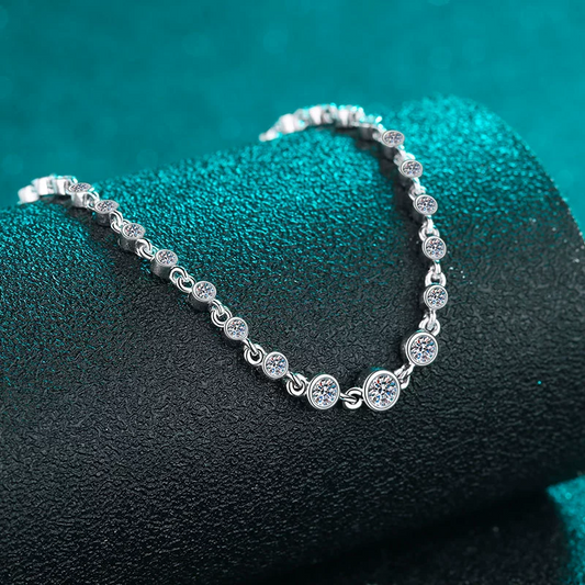 Fine Jewelry Luxury Minimalist 0.87ct VVS1 D Grade 925 Sterling Silver Moissanite Bracelet for Women