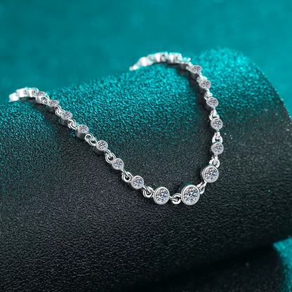 Fine Jewelry Luxury Minimalist 0.87ct VVS1 D Grade 925 Sterling Silver Moissanite Bracelet for Women